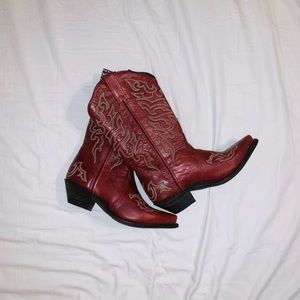 Red cowboy boots